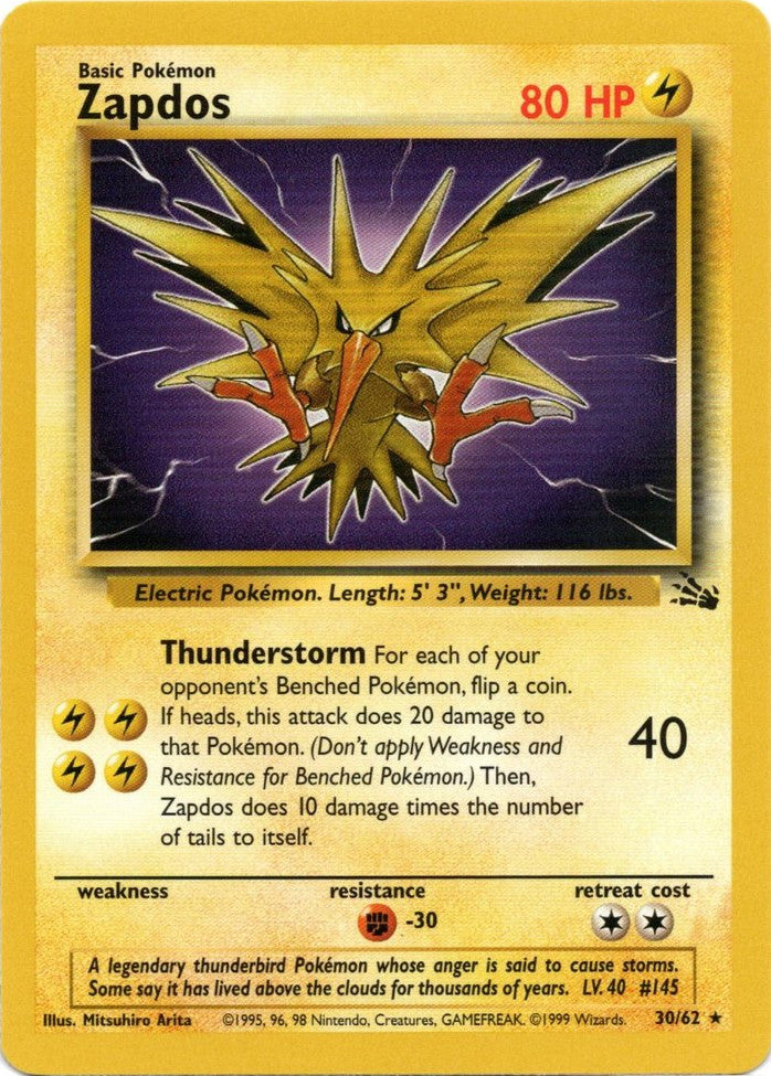 Zapdos (30/62) [Fossil Unlimited] | L.A. Mood Comics and Games