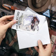 "For the Record" - Music Lover Dad Joke Pun Fathers Day Card | L.A. Mood Comics and Games