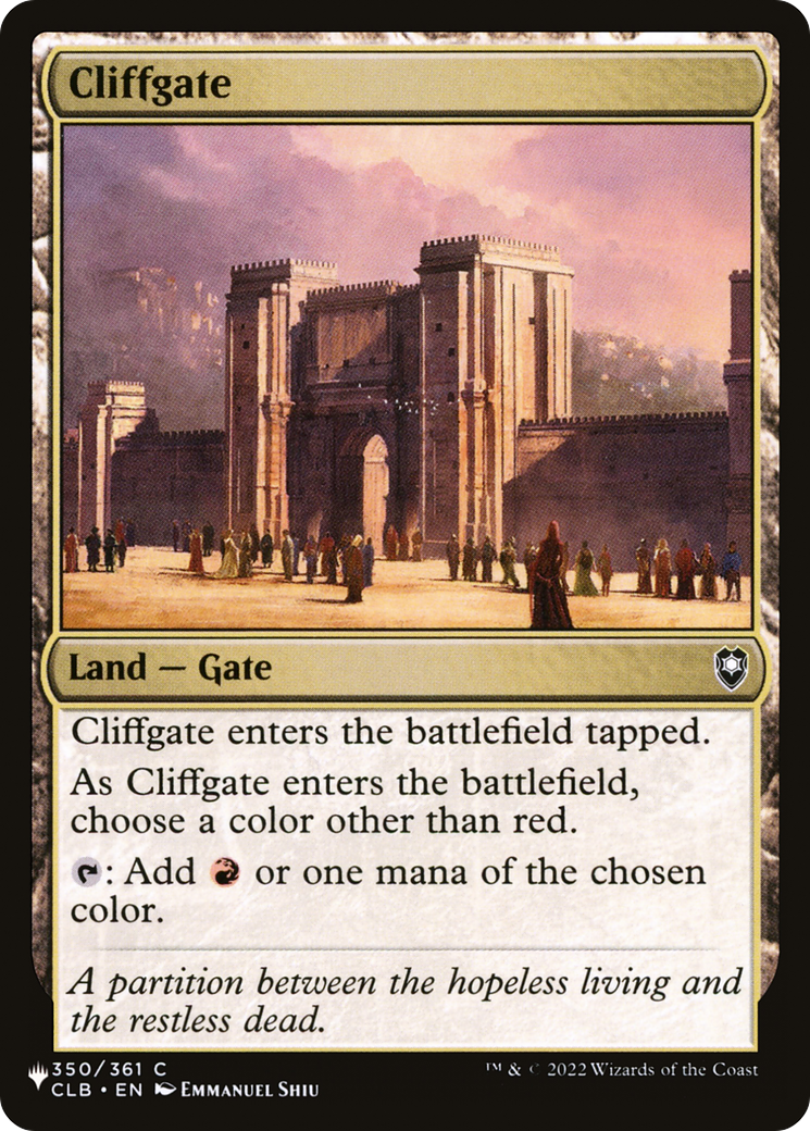 Cliffgate [The List] | L.A. Mood Comics and Games