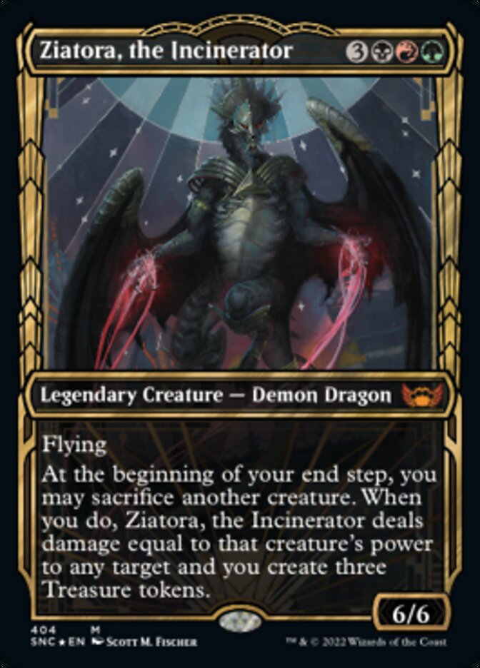 Ziatora, the Incinerator (Showcase Golden Age Gilded Foil) [Streets of New Capenna] | L.A. Mood Comics and Games