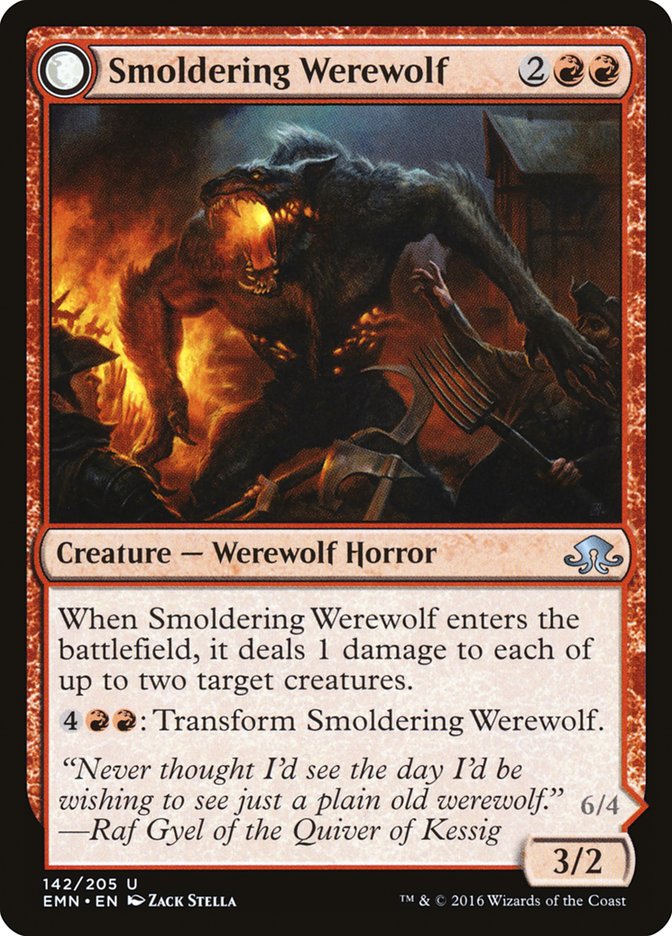 Smoldering Werewolf // Erupting Dreadwolf [Eldritch Moon] | L.A. Mood Comics and Games