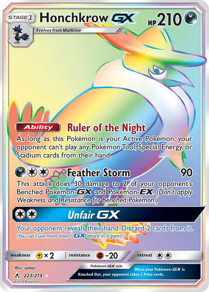 Honchkrow GX (223/214) [Sun & Moon: Unbroken Bonds] | L.A. Mood Comics and Games