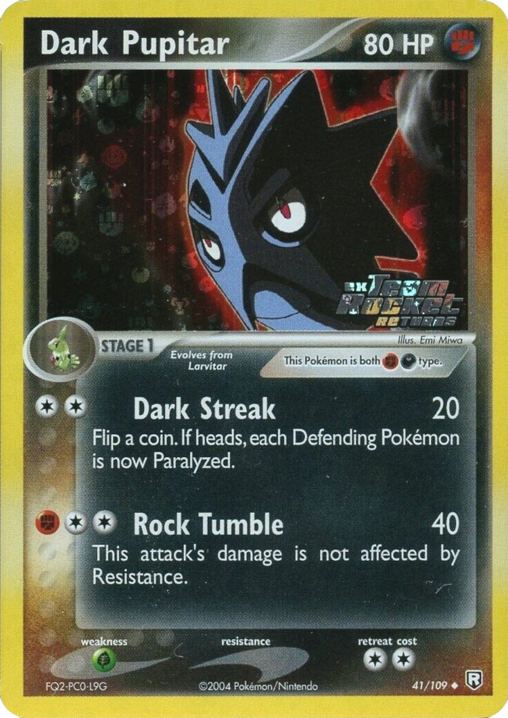 Dark Pupitar (41/109) (Stamped) [EX: Team Rocket Returns] | L.A. Mood Comics and Games