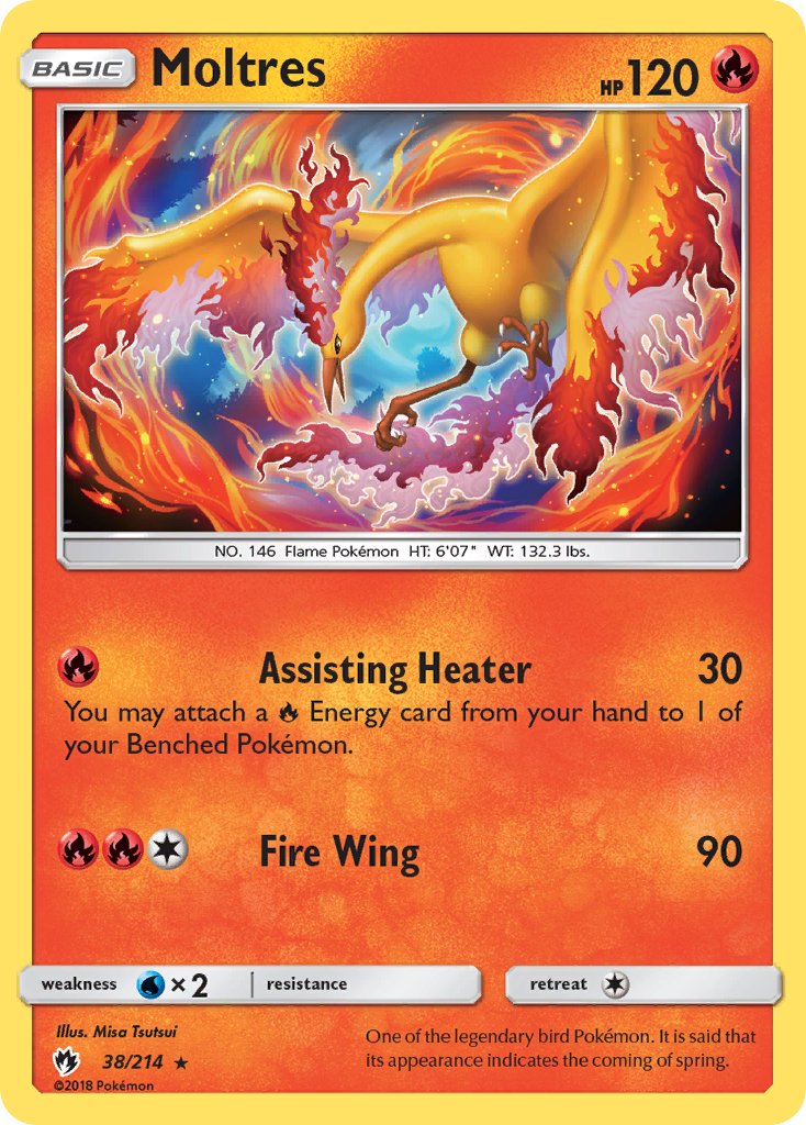 Moltres (38/214) (Let's Play, Eevee) Cracked Ice Holo) (Theme Deck Exclusive) [Sun & Moon: Lost Thunder] | L.A. Mood Comics and Games