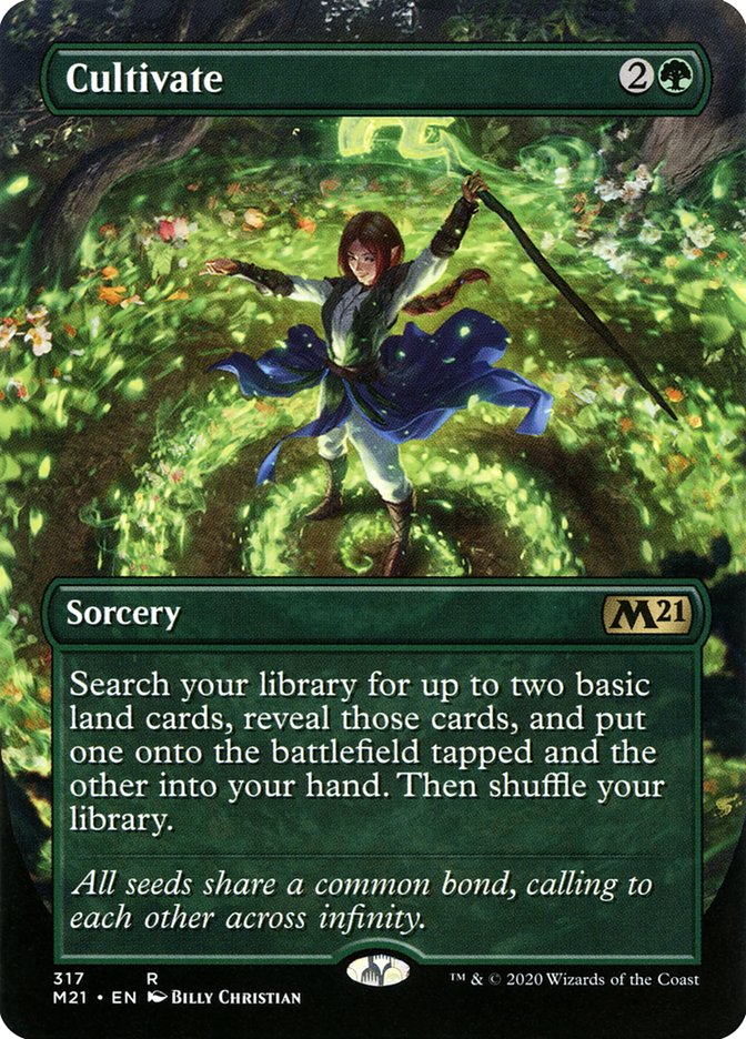 Cultivate (Borderless Alternate Art) [Core Set 2021] | L.A. Mood Comics and Games