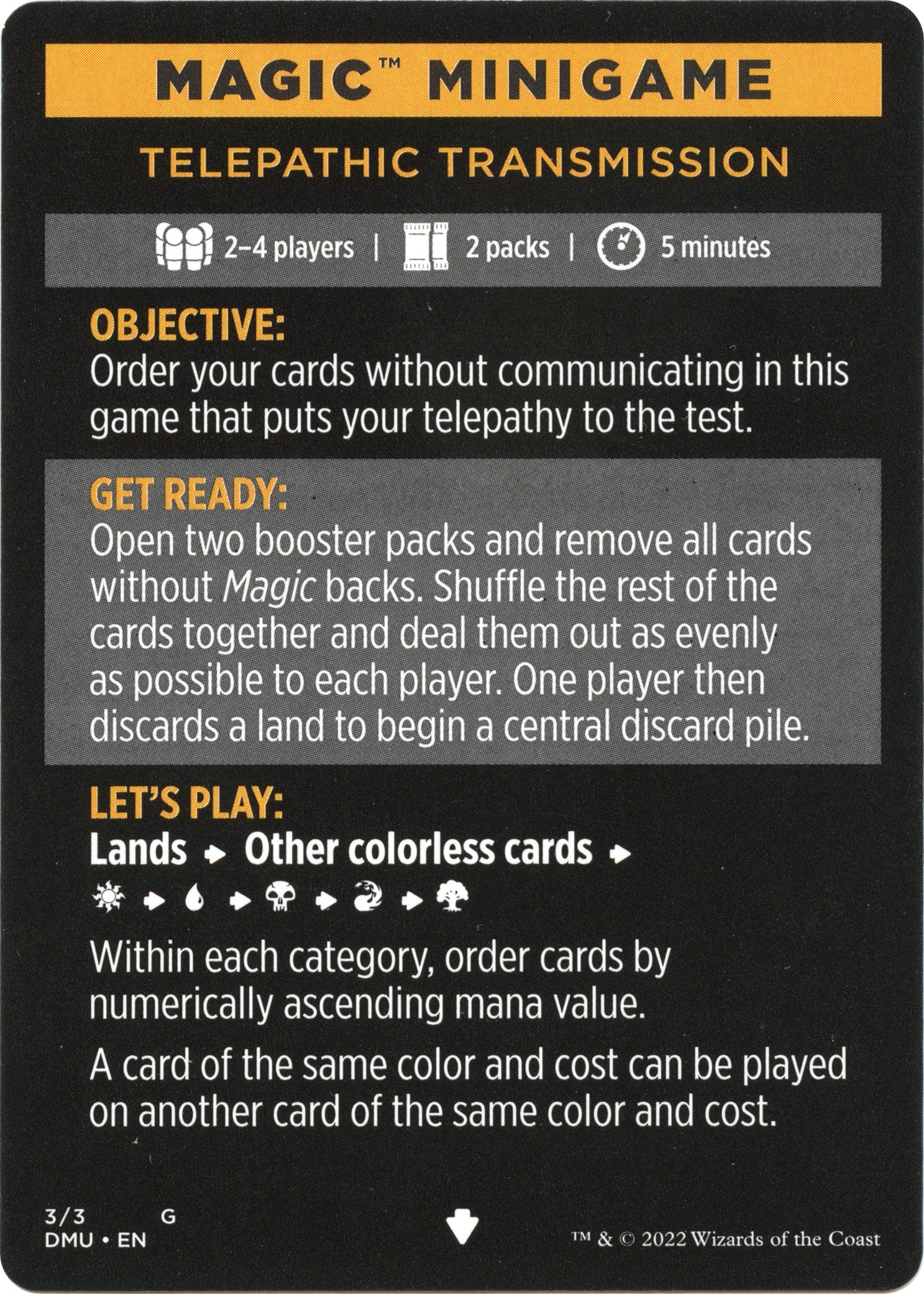 Telepathic Transmission (Magic Minigame) [Dominaria United Minigame] | L.A. Mood Comics and Games
