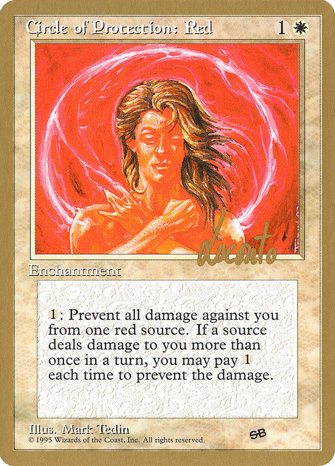 Circle of Protection: Red (Michael Loconto) (SB) (4ED) [Pro Tour Collector Set] | L.A. Mood Comics and Games