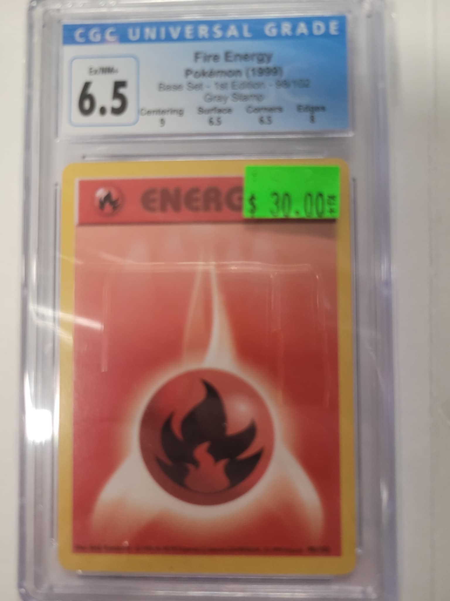 Fire Energy Pokemon Base Set 1999 CGC 6.5 | L.A. Mood Comics and Games