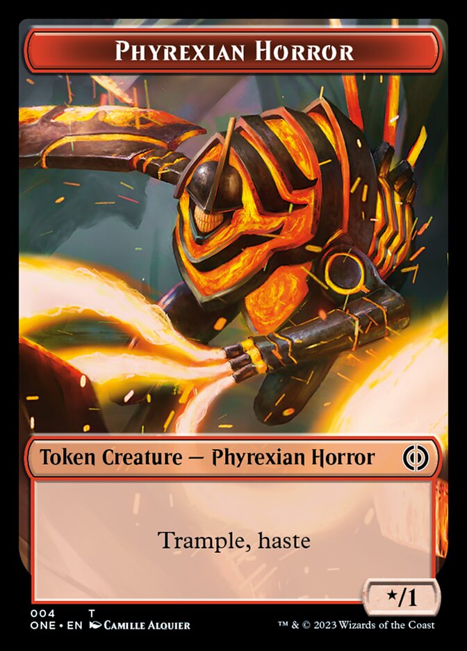 Rebel // Phyrexian Horror (004) Double-Sided Token [Phyrexia: All Will Be One Tokens] | L.A. Mood Comics and Games