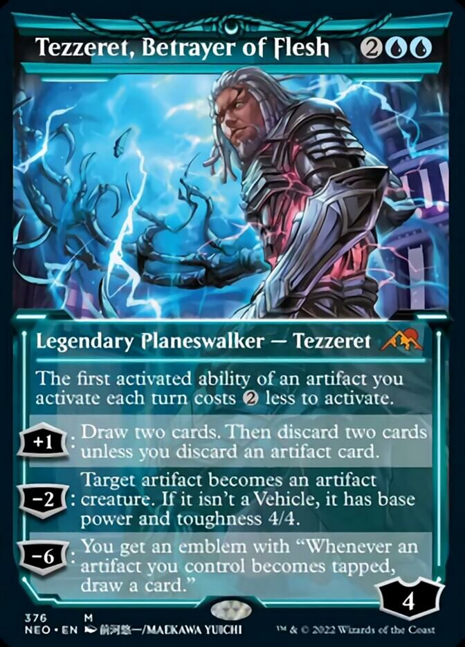 Tezzeret, Betrayer of Flesh (Showcase Soft Glow) [Kamigawa: Neon Dynasty] | L.A. Mood Comics and Games