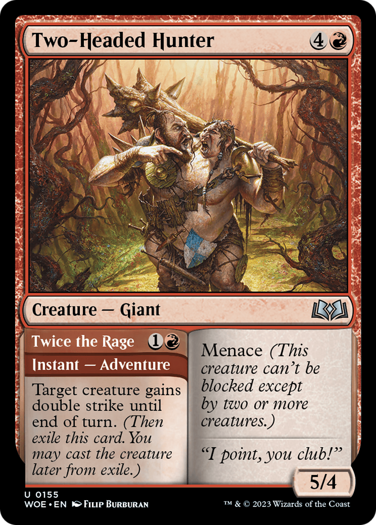Two-Headed Hunter // Twice the Rage [Wilds of Eldraine] | L.A. Mood Comics and Games