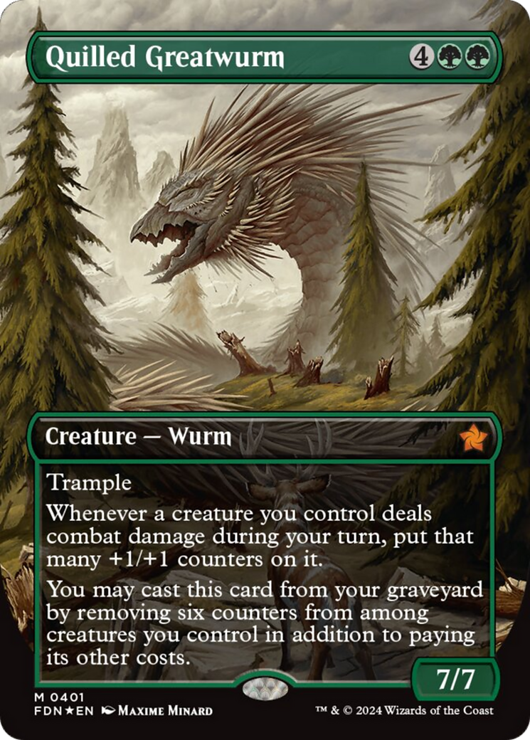 Quilled Greatwurm (Borderless) (Mana Foil) [Foundations] | L.A. Mood Comics and Games