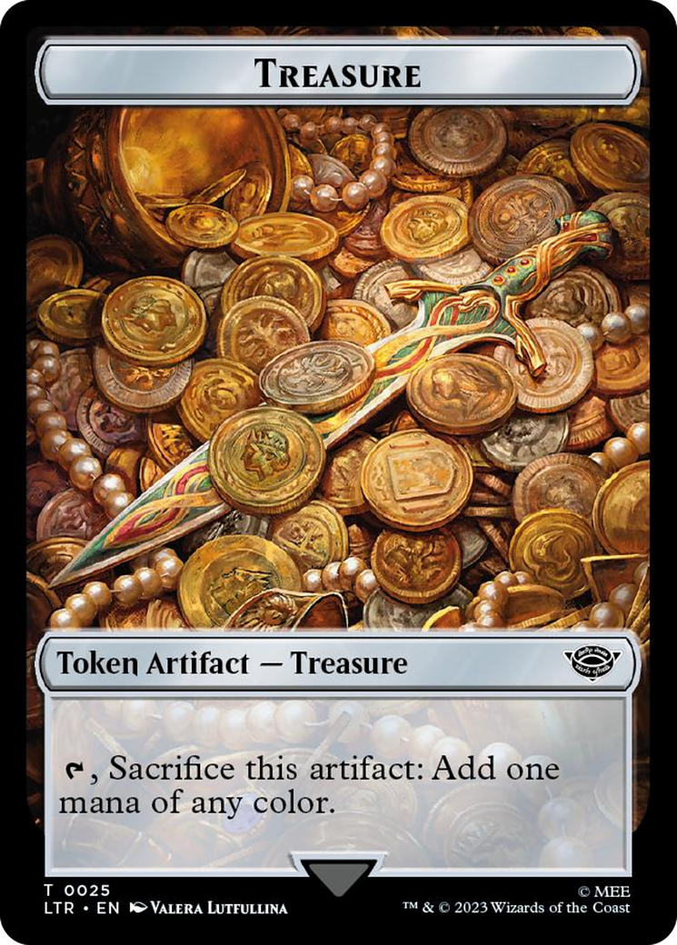 Treasure // Food (0024) Double-Sided Token (Surge Foil) [The Lord of the Rings: Tales of Middle-Earth Tokens] | L.A. Mood Comics and Games