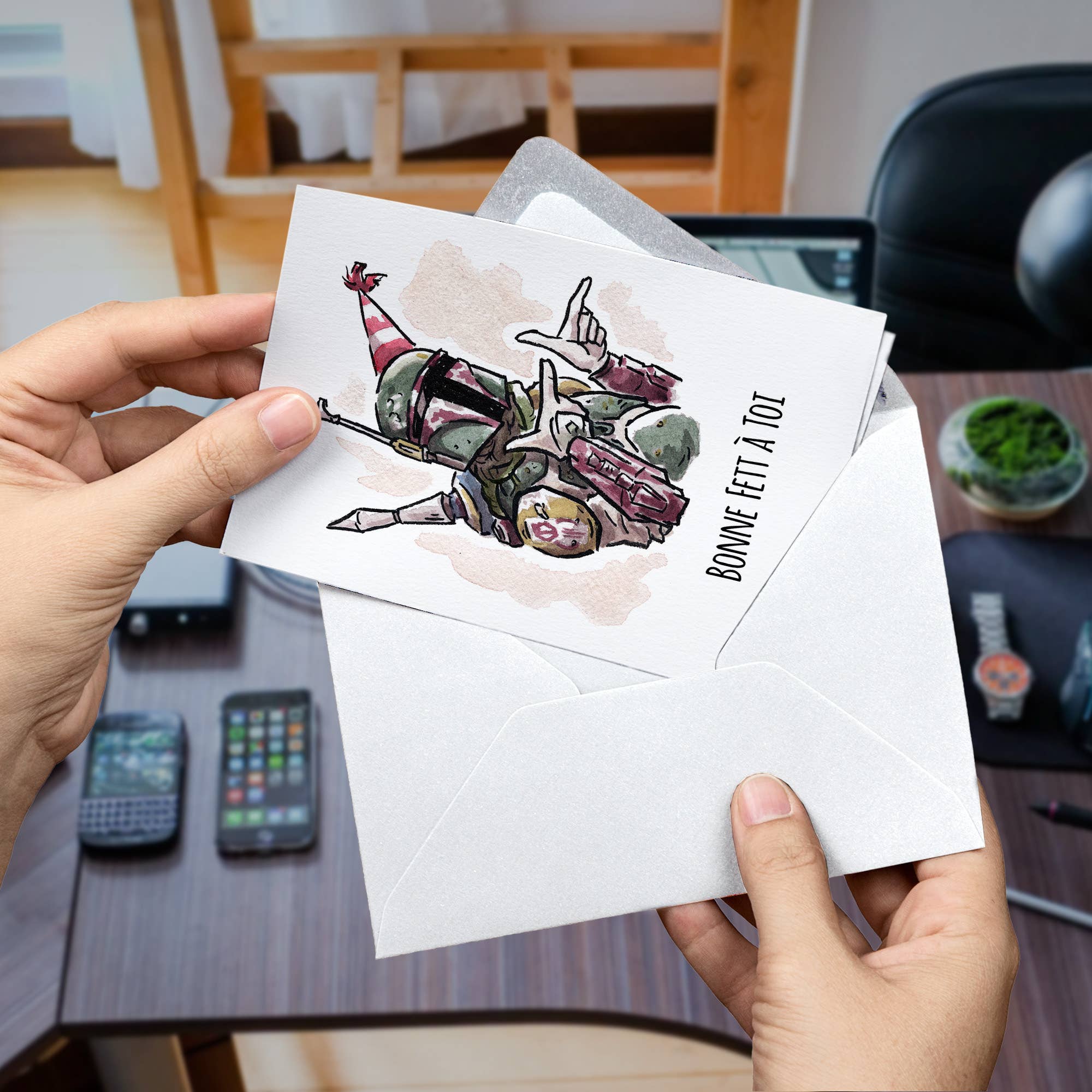 "Bonne Fett" - Galactic Sci-Fi Geek Nerdy Birthday Card | L.A. Mood Comics and Games