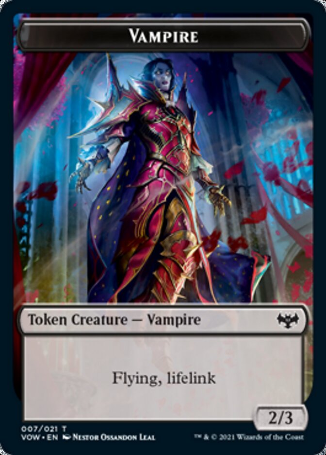 Human (001) // Vampire (007) Double-Sided Token [Innistrad: Crimson Vow Tokens] | L.A. Mood Comics and Games