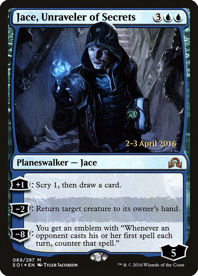 Jace, Unraveler of Secrets [Shadows over Innistrad Prerelease Promos] | L.A. Mood Comics and Games