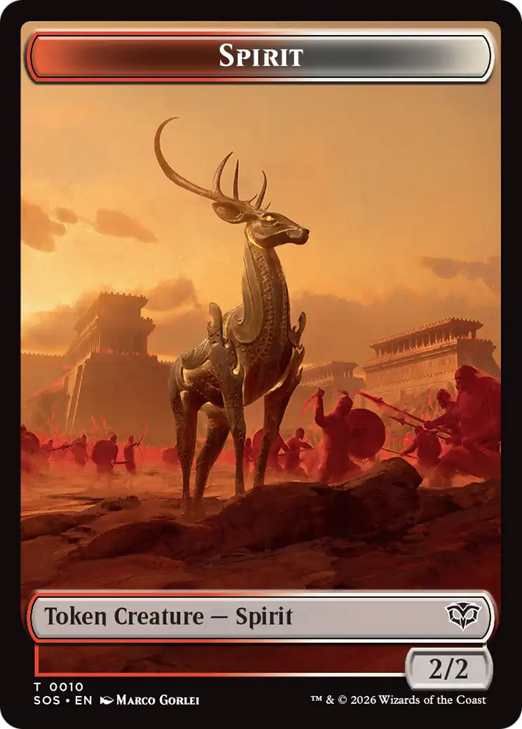 Fractal (0004) // Spirit (0010) Double-Sided Token [Secrets of Strixhaven Tokens] | L.A. Mood Comics and Games