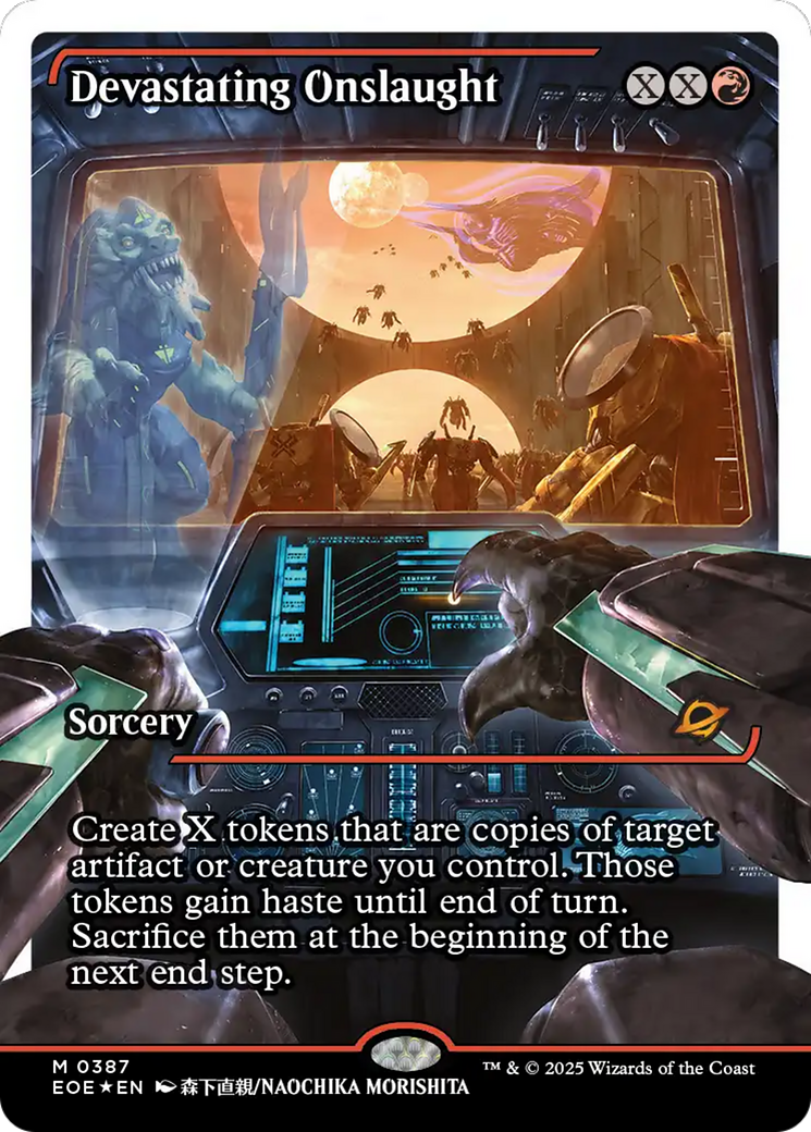 Devastating Onslaught (0387) (Showcase) (Fracture Foil) [Edge of Eternities] | L.A. Mood Comics and Games
