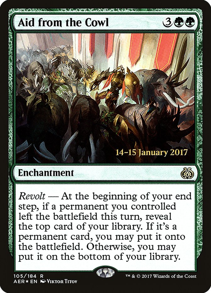 Aid from the Cowl [Aether Revolt Prerelease Promos] | L.A. Mood Comics and Games