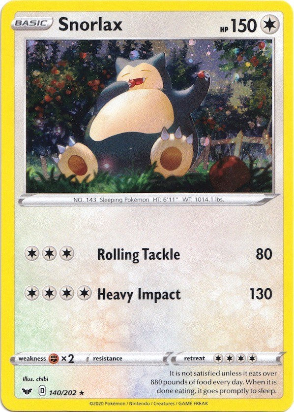 Snorlax (140/202) (Cosmos Holo) [Sword & Shield: Base Set] | L.A. Mood Comics and Games