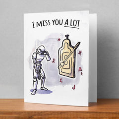 "Miss you a Lot" - Sci-Fi Nerd Couples Valentine Card | L.A. Mood Comics and Games
