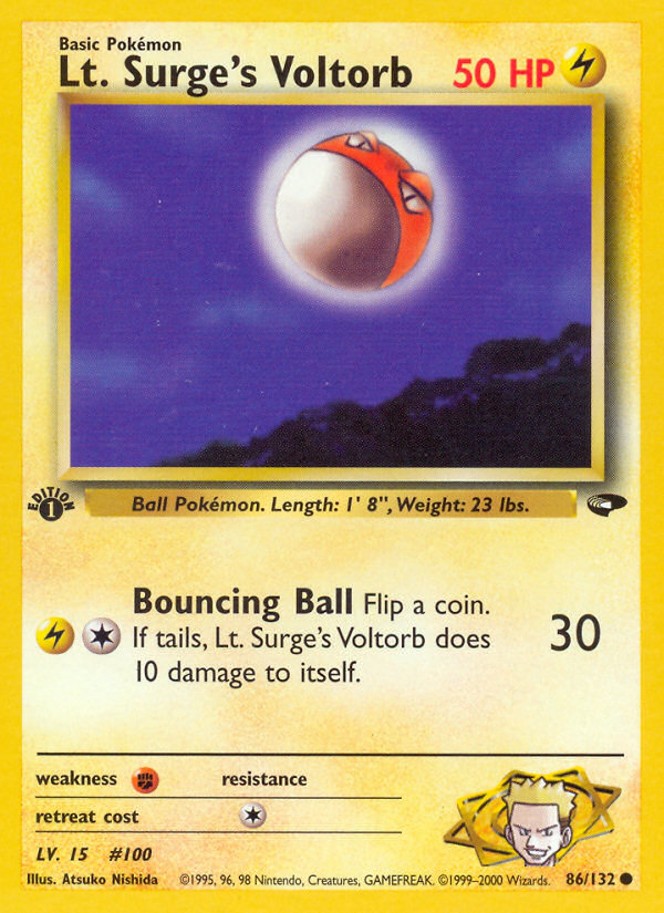Lt. Surge's Voltorb (86/132) [Gym Challenge 1st Edition] | L.A. Mood Comics and Games