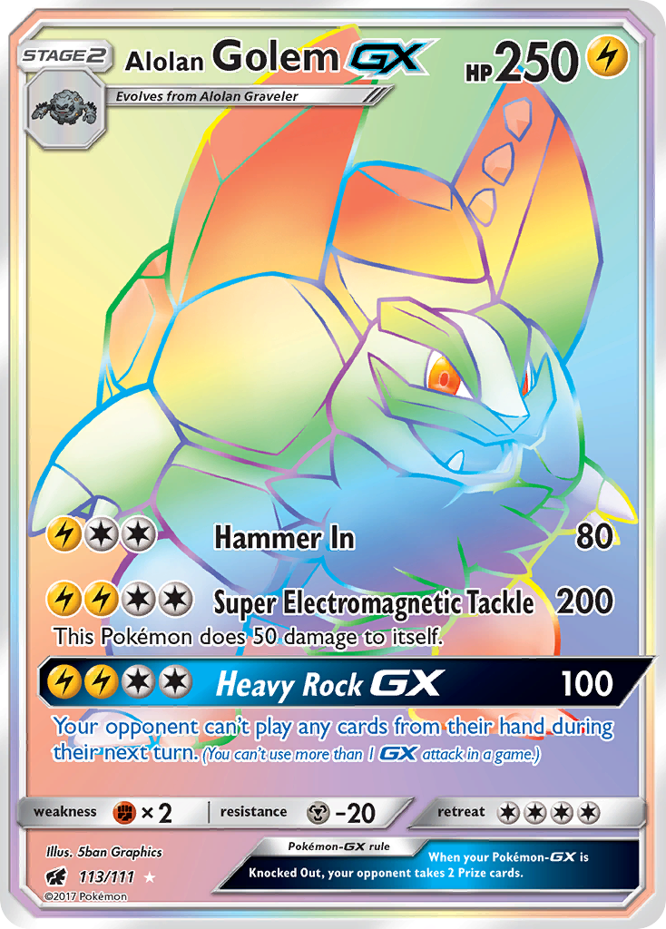 Alolan Golem GX (113/111) [Sun & Moon: Crimson Invasion] | L.A. Mood Comics and Games