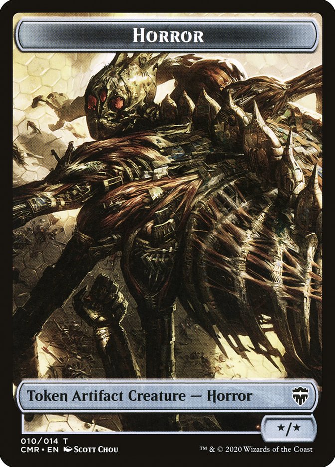 Dragon // Horror Double-Sided Token [Commander Legends Tokens] | L.A. Mood Comics and Games