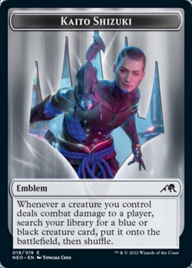 Spirit (002) // Kaito Shizuki Emblem Double-Sided Token [Kamigawa: Neon Dynasty Tokens] | L.A. Mood Comics and Games