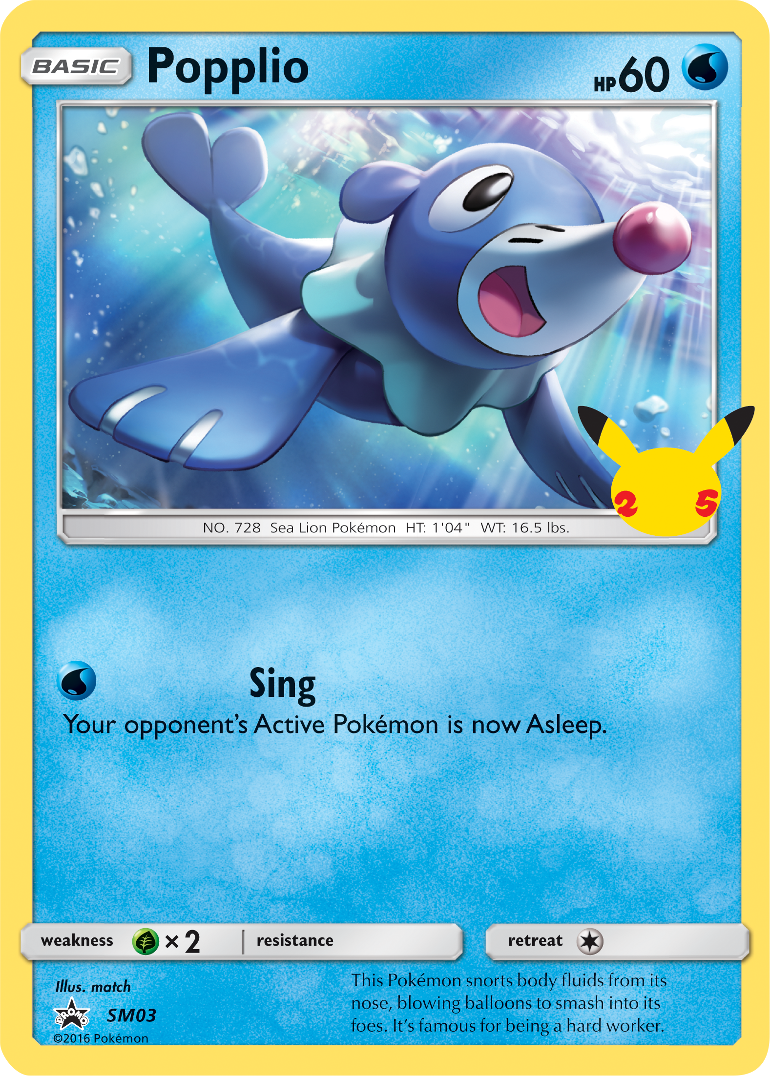 Popplio (SM03) (Jumbo Card) [First Partner Pack] | L.A. Mood Comics and Games