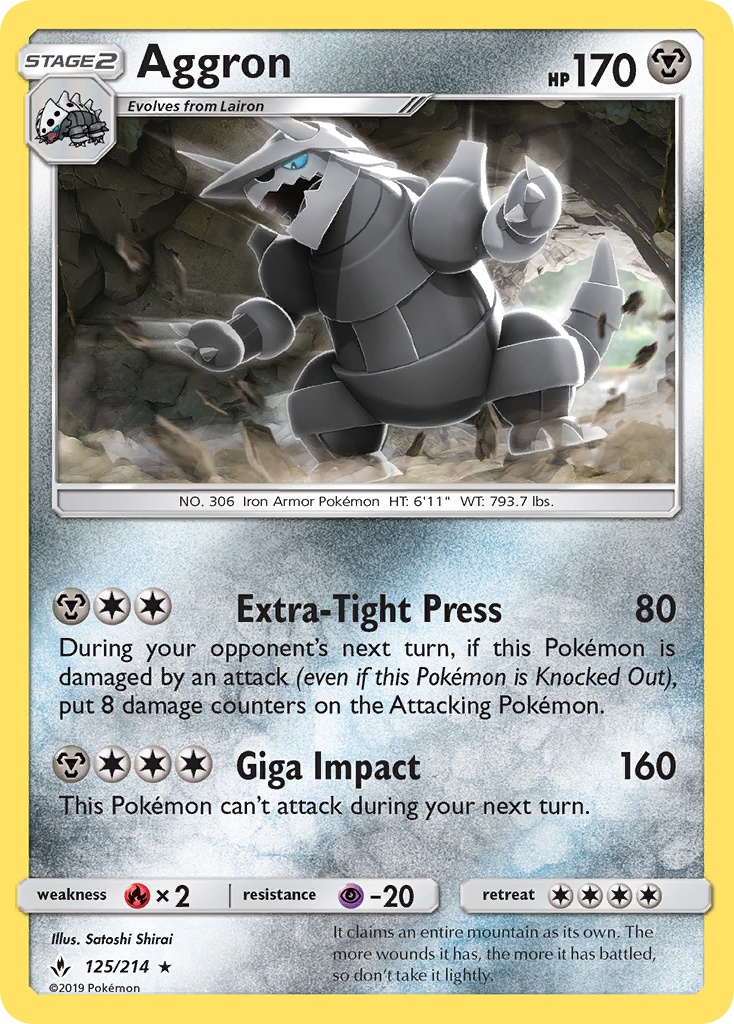 Aggron (125/214) [Sun & Moon: Unbroken Bonds] | L.A. Mood Comics and Games