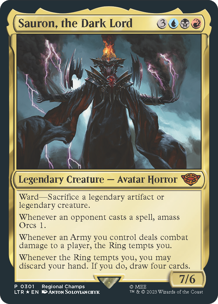 Sauron, the Dark Lord (Regional Champs) [Pro Tour Promos] | L.A. Mood Comics and Games
