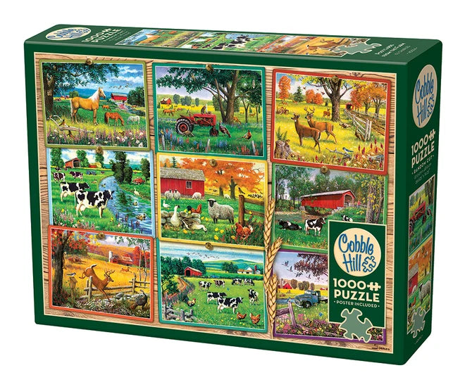 Puzzle 1000pc Postcards From the Farm | L.A. Mood Comics and Games