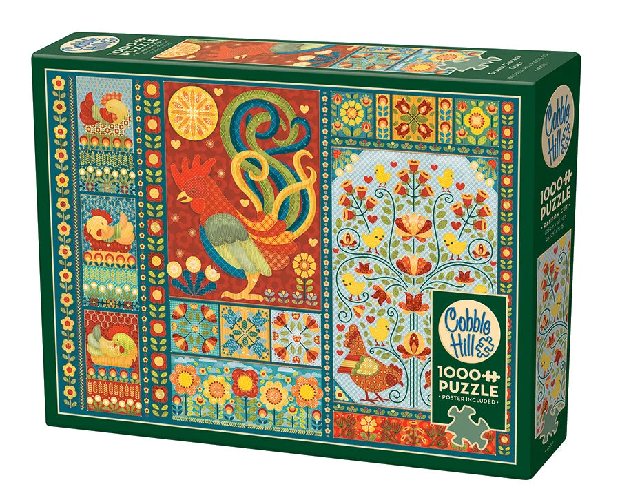 Puzzle 1000pc Scandi Chicken Quilt | L.A. Mood Comics and Games