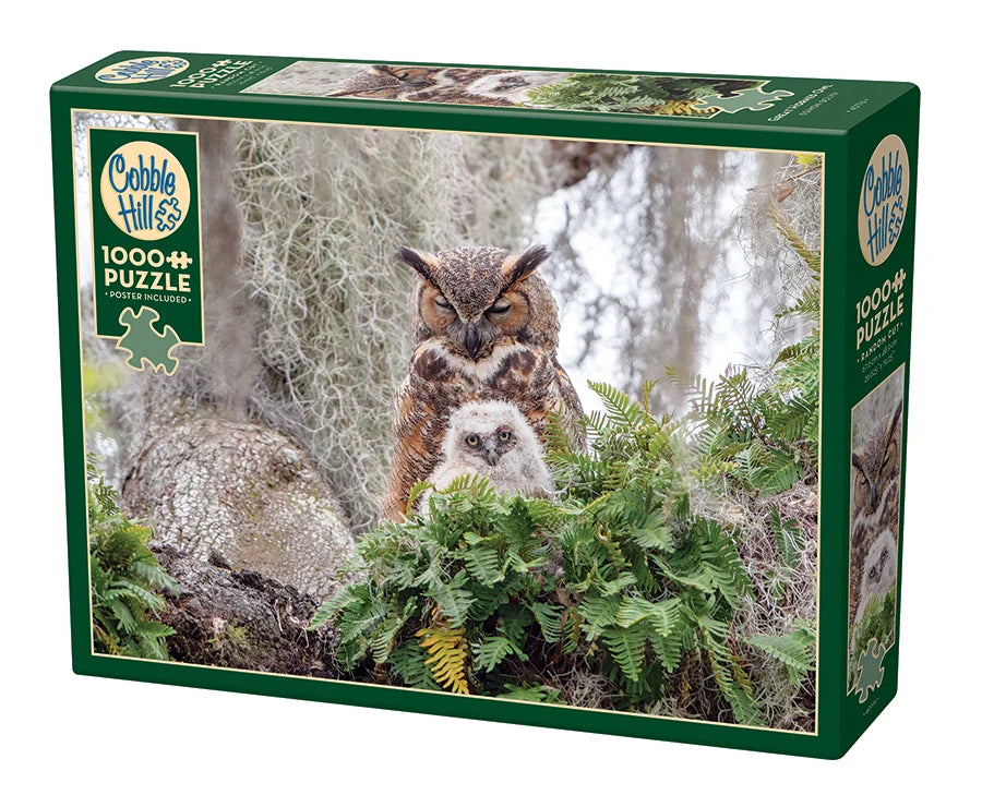 Puzzle 1000pc Great Horned Owl | L.A. Mood Comics and Games
