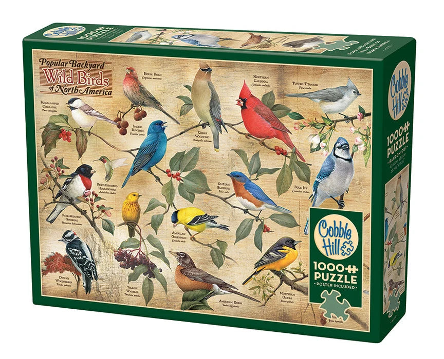 Popular Backyard Wild Birds of North America Puzzle 1000 Piece | L.A. Mood Comics and Games