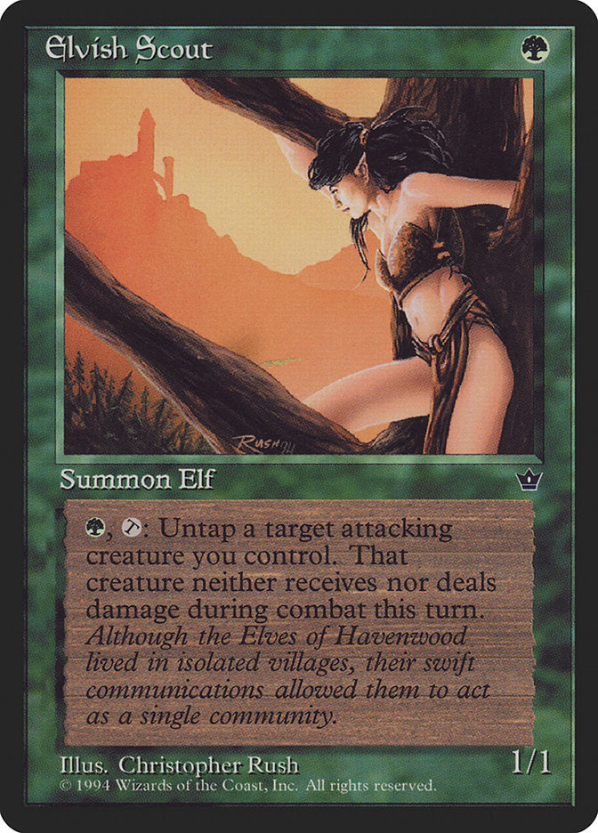 Elvish Scout (Christopher Rush) [Fallen Empires] | L.A. Mood Comics and Games