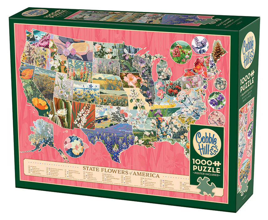 Puzzle 1000pc - State Flowers Of America | L.A. Mood Comics and Games