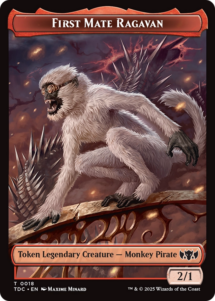 First Mate Ragavan // Treasure Double-Sided Token [Tarkir: Dragonstorm Commander Tokens] | L.A. Mood Comics and Games