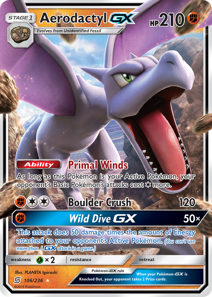 Aerodactyl GX (106/236) [Sun & Moon: Unified Minds] | L.A. Mood Comics and Games