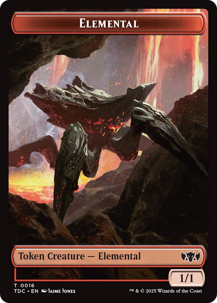 Elemental (0016) // Gold Double-Sided Token [Tarkir: Dragonstorm Commander Tokens] | L.A. Mood Comics and Games