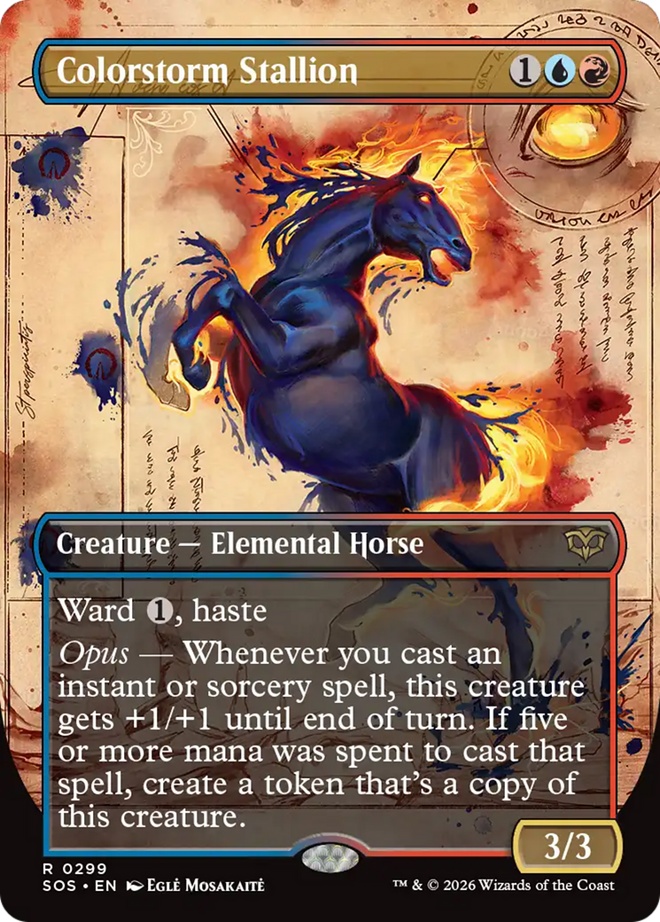 Colorstorm Stallion (Borderless) [Secrets of Strixhaven] | L.A. Mood Comics and Games