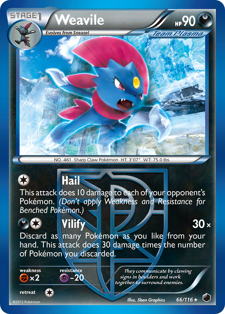Weavile (66/116) [Black & White: Plasma Freeze] | L.A. Mood Comics and Games