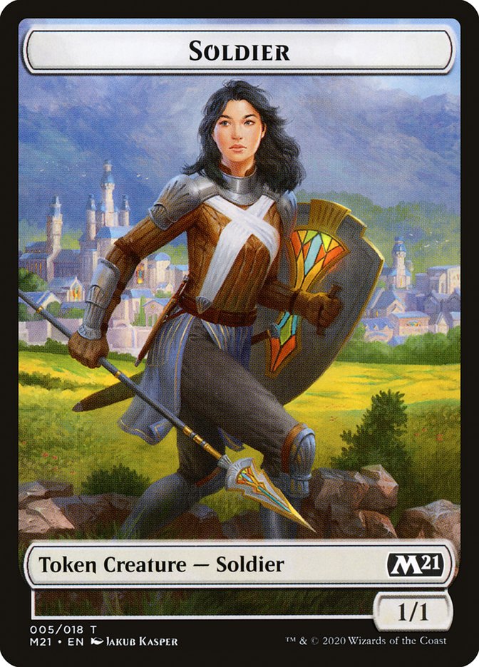 Cat (011) // Soldier Double-Sided Token [Core Set 2021 Tokens] | L.A. Mood Comics and Games
