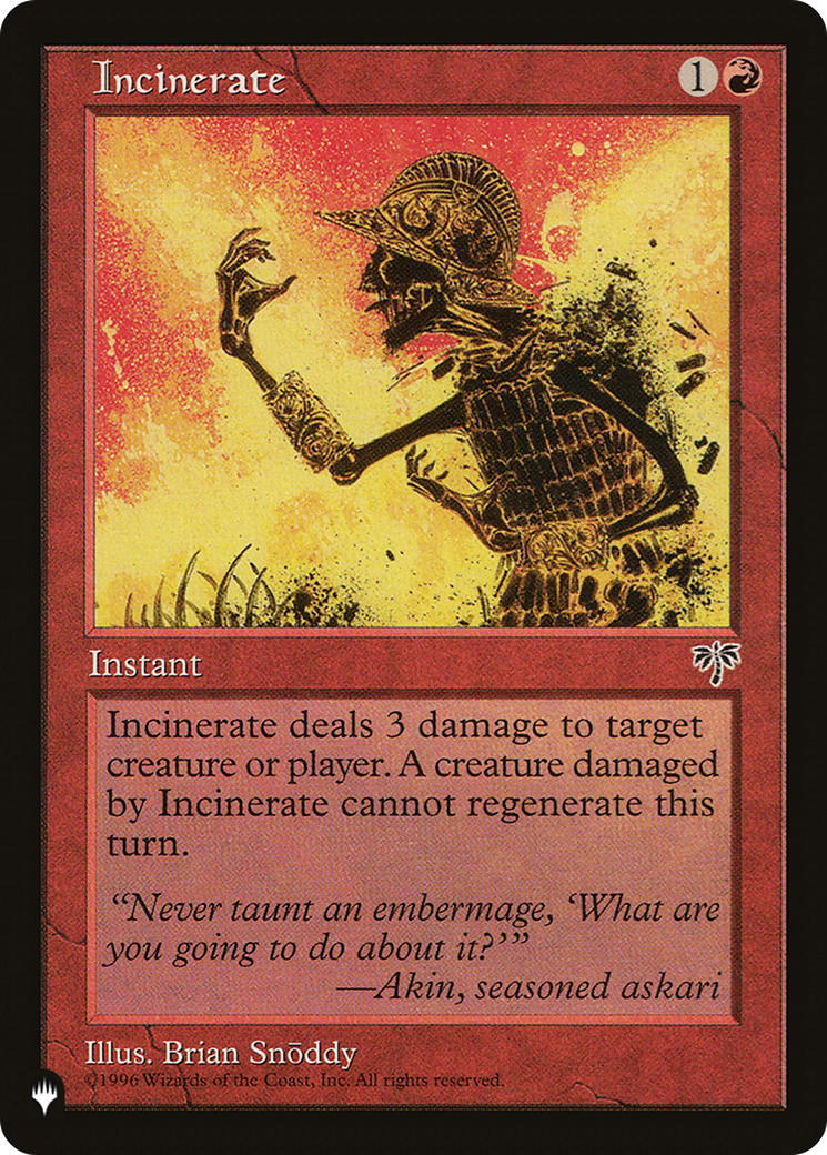Incinerate [The List] | L.A. Mood Comics and Games