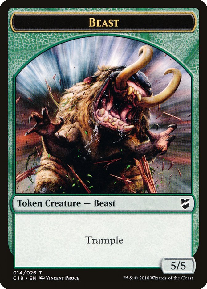 Mask // Beast (014) Double-Sided Token [Commander 2018 Tokens] | L.A. Mood Comics and Games