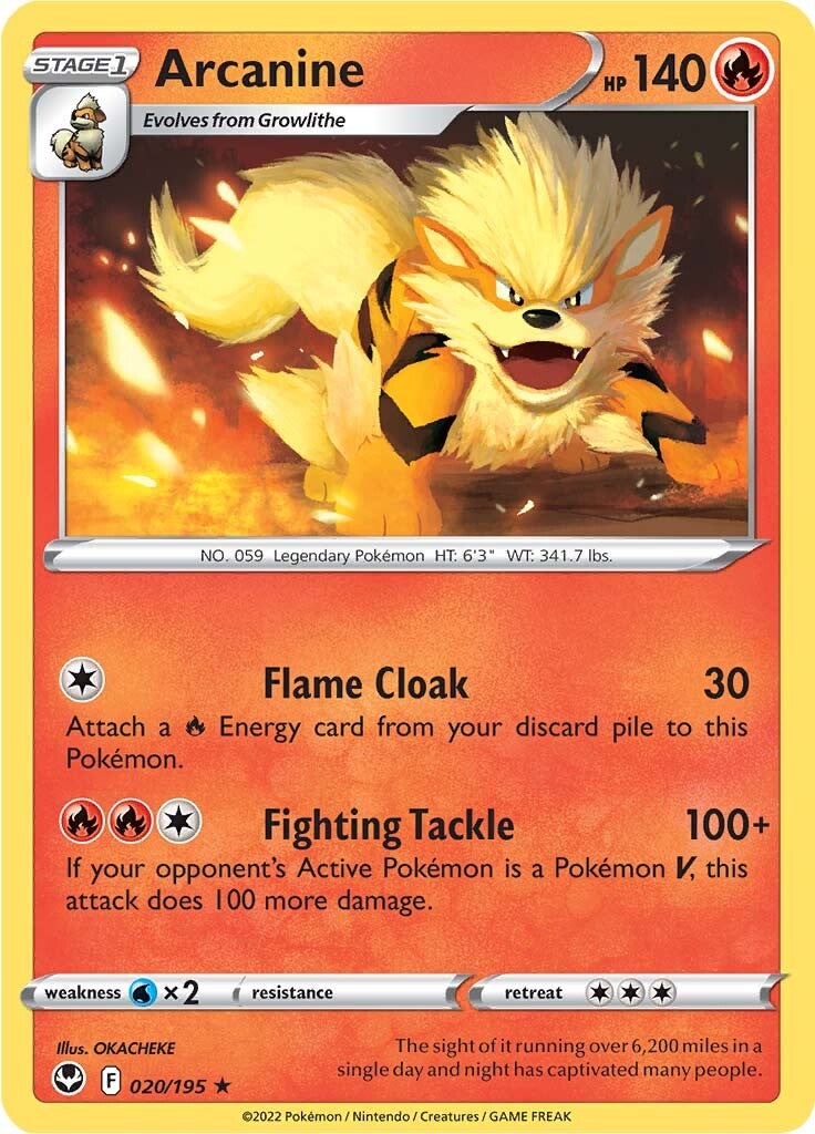 Arcanine (020/195) [Sword & Shield: Silver Tempest] | L.A. Mood Comics and Games