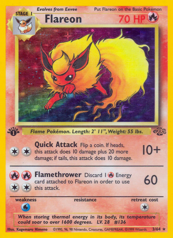 Flareon (3/64) [Jungle 1st Edition] | L.A. Mood Comics and Games