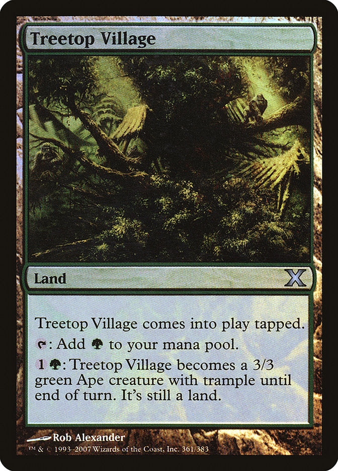 Treetop Village (Premium Foil) [Tenth Edition] | L.A. Mood Comics and Games