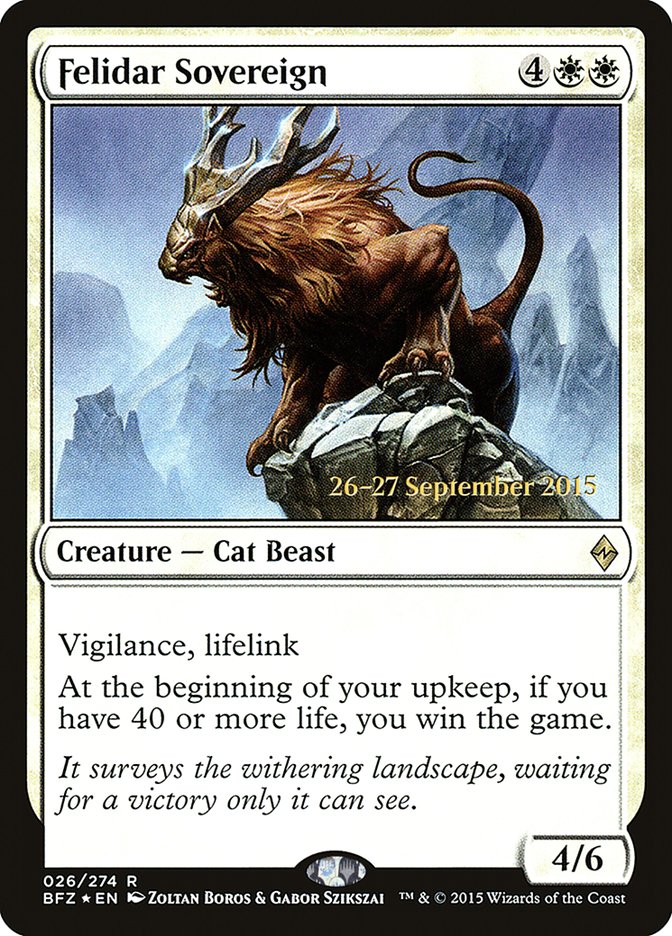Felidar Sovereign [Battle for Zendikar Prerelease Promos] | L.A. Mood Comics and Games